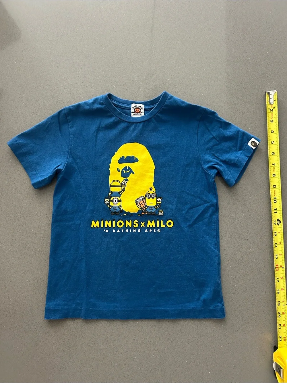 (Sold) Minions x Milo Blue Graphic Tee by A Bathing Ape Size 5-6yrs..
